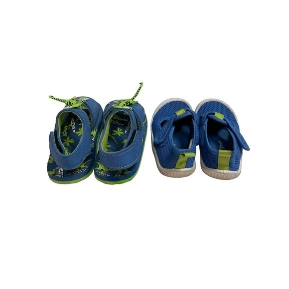 Blue & Green Toddler Boy Summer Shoes, Mesh Water Shoes, Foam Dinosaur Sandals 5 - Picture 6 of 14